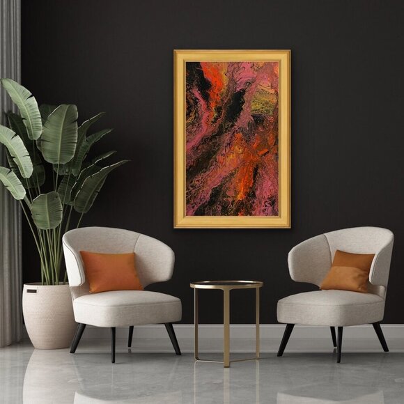 Large Original Modern Acrylic Abstract Wall Art Painting‎ Titled Psychedelic - Picture 3 of 10